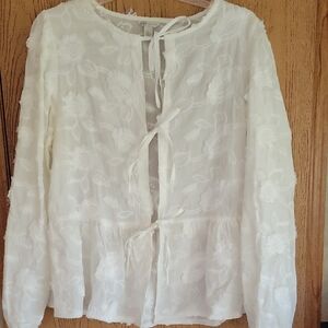 White Cotton Emroidred Jacket